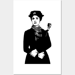 Mary Poppins Silhouette Pink Posters and Art